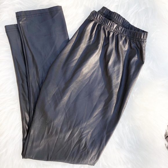 Pants - Plus Size Faux Leather Leggings Black